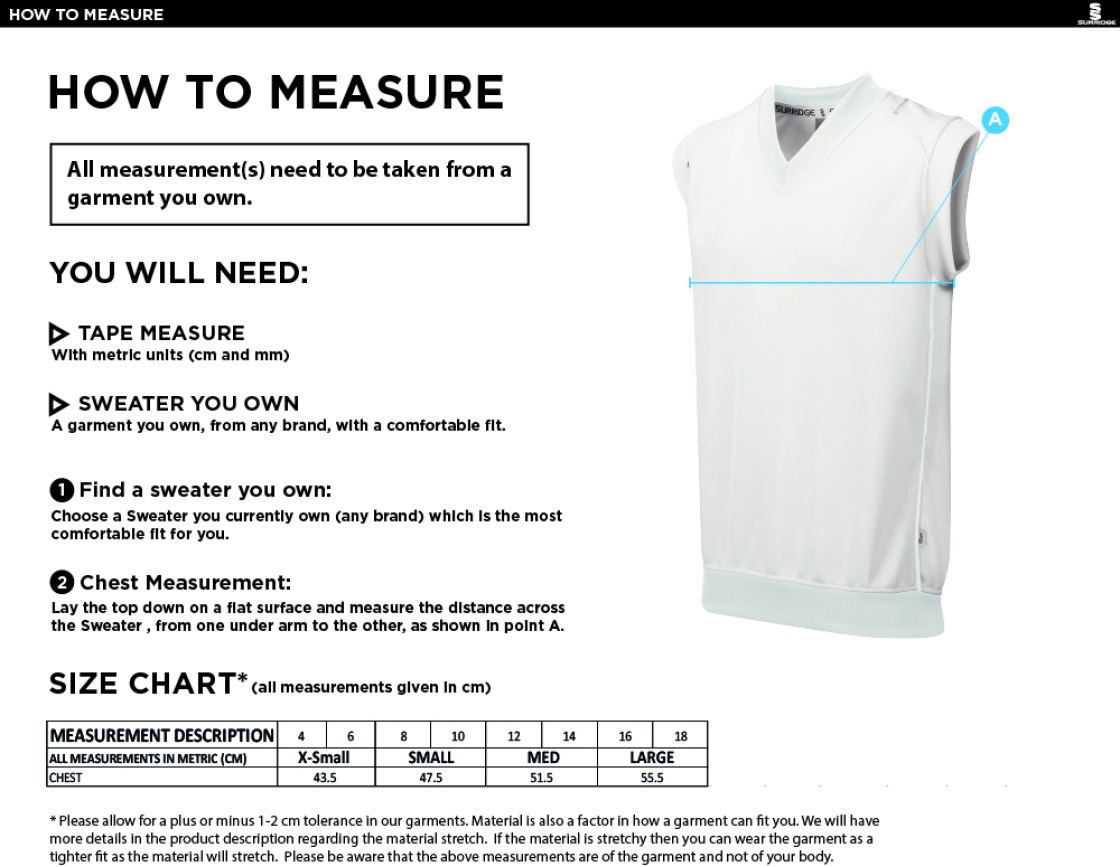 AAC CC BLAST SLEEVELESS WOMENS SWEATER - Ivory - Size Guide