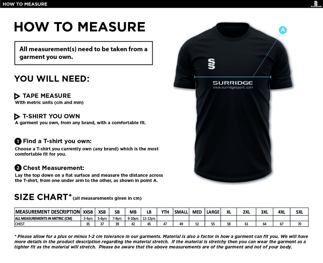 AAC CC - Blade Polo - Size Guide