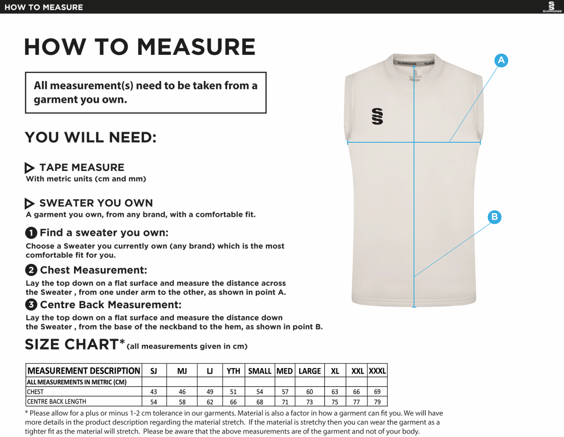 AAC CC BLAST SLEEVELESS SWEATER - Ivory - Size Guide