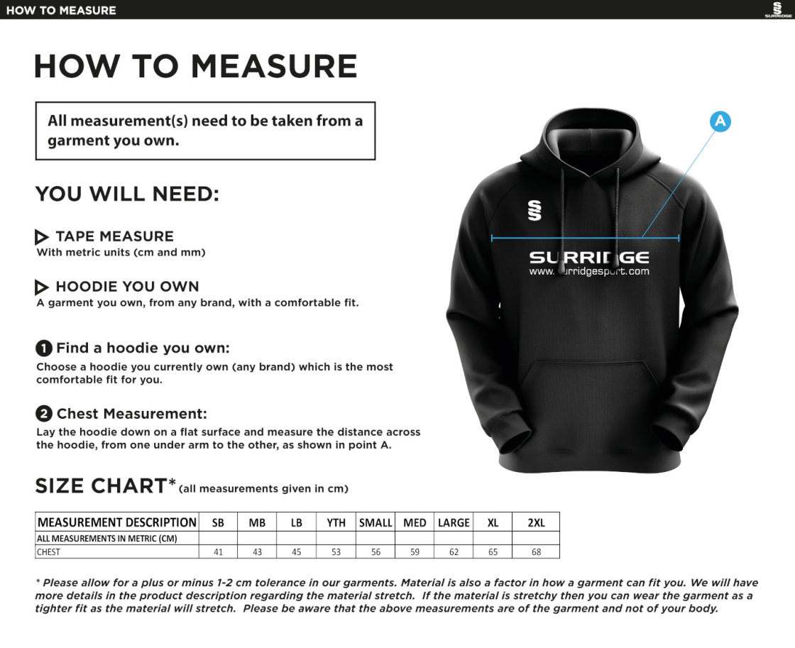 AAC CC - Blade Hoody - Size Guide