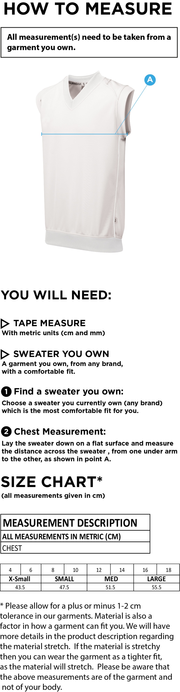 AAC CC BLAST SLEEVELESS WOMENS SWEATER - Ivory - Size Guide