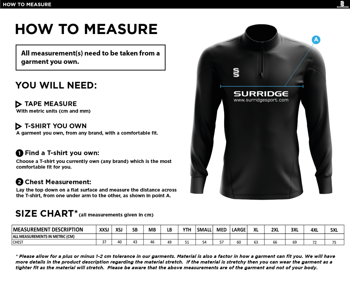 AAC CC - Blade Performance Top - Size Guide