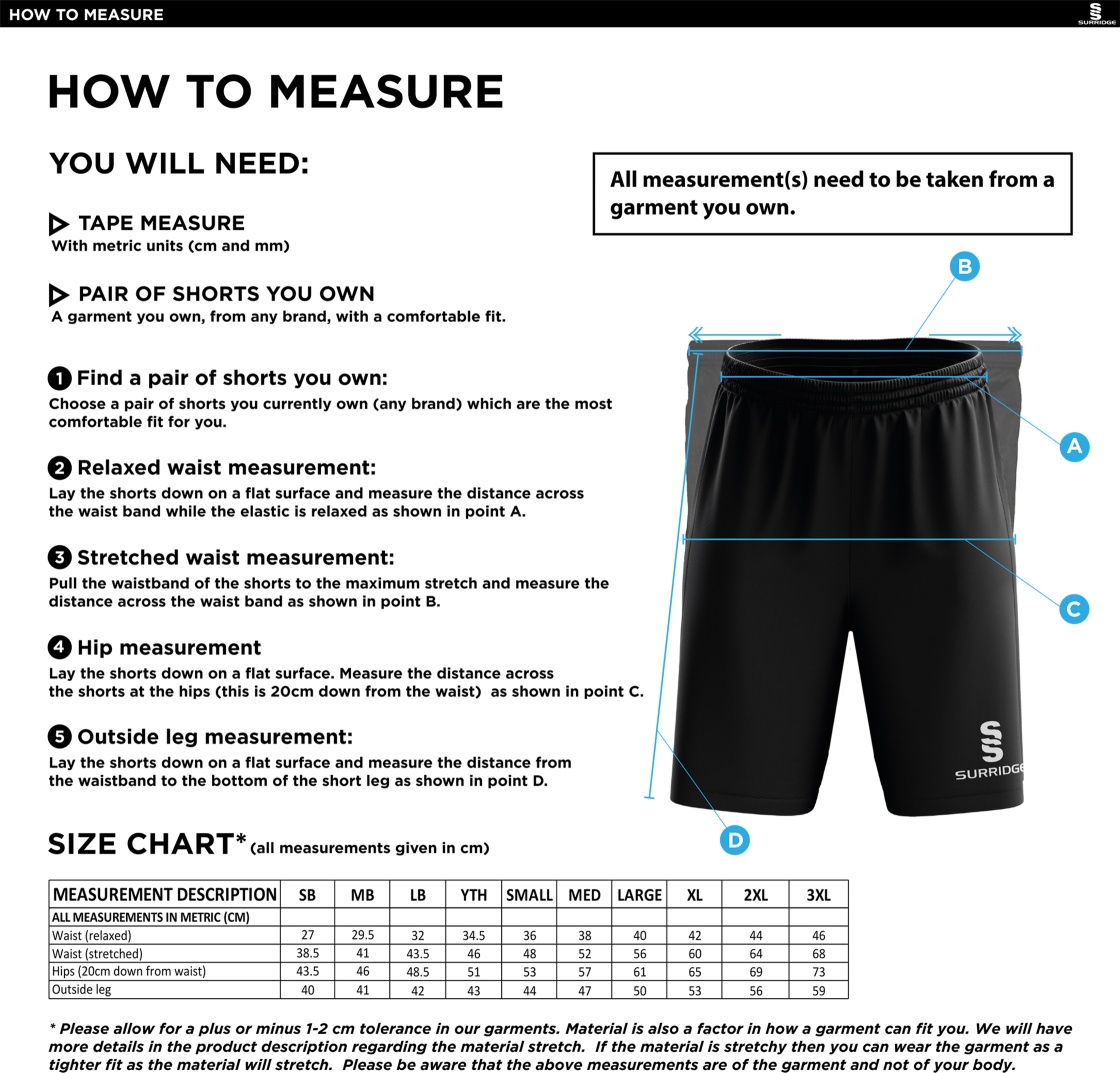 AAC CC - Blade Shorts - Size Guide